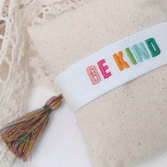 Woven Tassel Be Kind Rainbow Friendship Bracelet - Picture 2 of 3